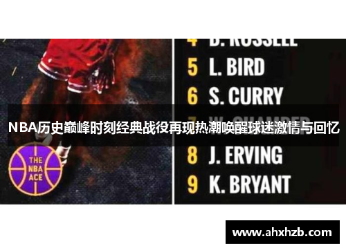 NBA历史巅峰时刻经典战役再现热潮唤醒球迷激情与回忆